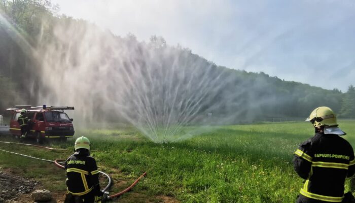 Exercice convivial et festif des pompiers